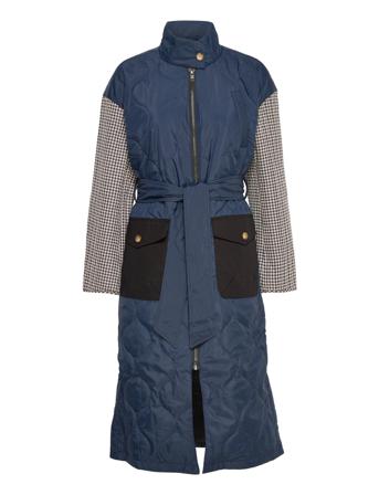 Nueda Long Jacket Fodrad Rock Multi/mönstrad Nümph