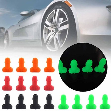 Prank Valve Stem Caps, 4st Universal Funny Tire Cover, Luminous Tire Valve Stem Caps Glow In The Dark
