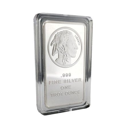 1 oz Minnemynt, firkantet sølvbelagt bullion med Native American Buffalo-design, 999 fint sølv, Libertys, samlermynt