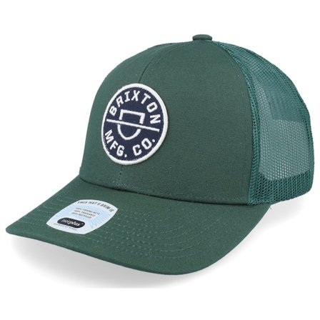 Brixton - Groen trucker Cap - Crest X Medium Profile Mesh Cap Trekking Green Trucker @ Hatstore