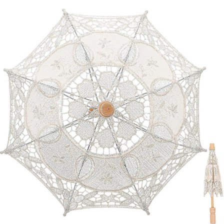 Bröllop Dekorativt Paraply Brud Spets Parasoll Broderi Paraply Ornament-FCY