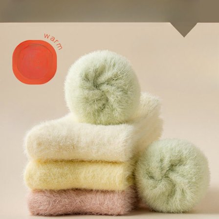 Sammetsvarme sovesokker til kvinder, plysforede, tykke plysstrømper til hjemmet, koralfleece, søde strømper, 4 par