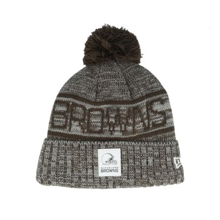 New Era - NFL Grå pom Beanie - Cleveland Browns NFL 25 Sideline Cold Weather Sport Knit Grey Pom @ Hatstore