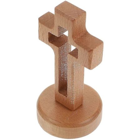 Puinen seisova risti koriste puinen uskonnollinen pöytä alttari seisova pöytä risti alttariristi jalustalla puinen pöytä risti kristillinen lahja 