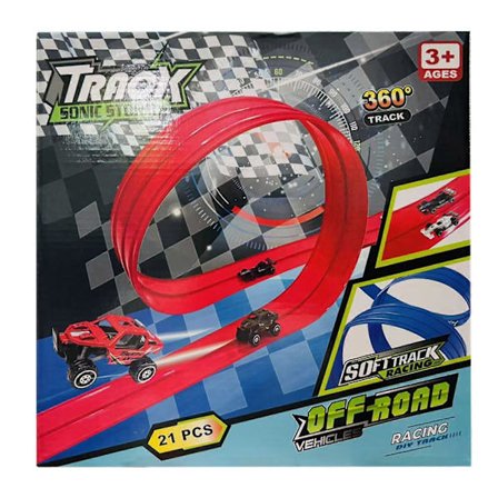 Flexibel Leksaksbilbana för Leksaksbilar och Modellbilar, Lätt att Montera Racerbilsramper Bana, för Leksaker Inomhus och Utomhus