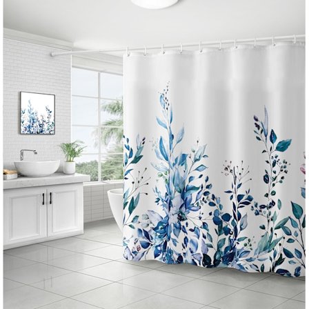 (180*180) Blomsterbruseforhæng med Antimould, Vægtede Sømme, Wa