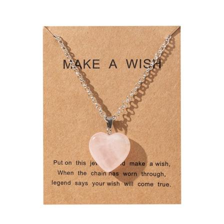 Kärlekshalsband Natursten Diamond Castle Halsband för tonårsflicka Mode Rose Quartz Heart Choker Smycken Flerfärgad null - 2