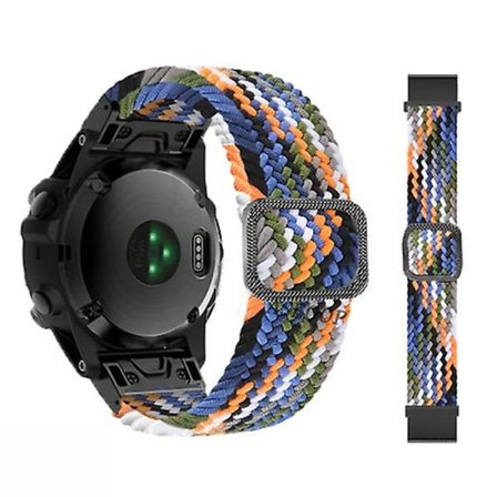 För Garmin Fenix ​​7 Justerbar Nylon flätad Elasticity Watch Band