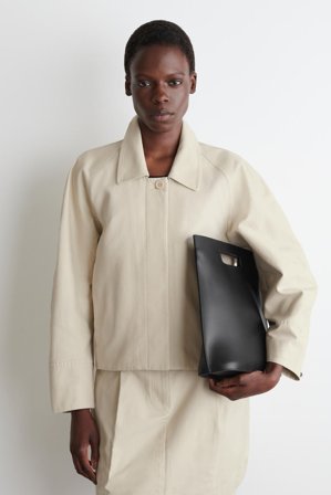 COS Women's Rounded Cotton Jacket in Beige