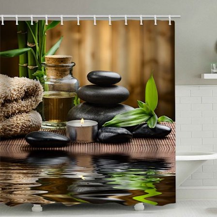 Duschdraperi - Zen Spa Meditation Rost Natur - 180 x 200 cm -