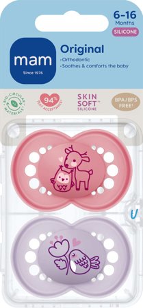 Mam Original narresmokk 6-16 måneder rosa 2 stk