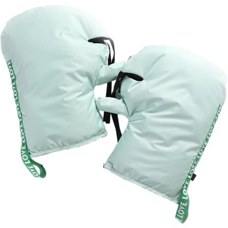 Moottoripyörän skootterin paksut lämpimät ohjaustangon hanskat Talvipyöräilyn ohjaustangon lapaset Säädettävä polkupyörän ohjaustanko, Vihreä