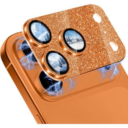 Kameralinsskydd för iPhone 17 Pro, [Repskydd] HD Härdat Glas Kameraskärmsskydd Glitter Lins Skärm