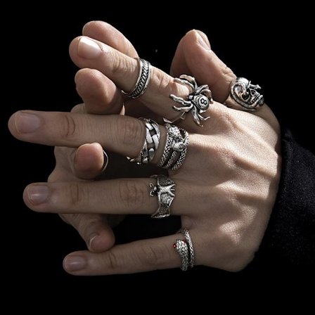 7 st/ set Punk Snake Rings för kvinnor Gothic Spider Men Smycken G