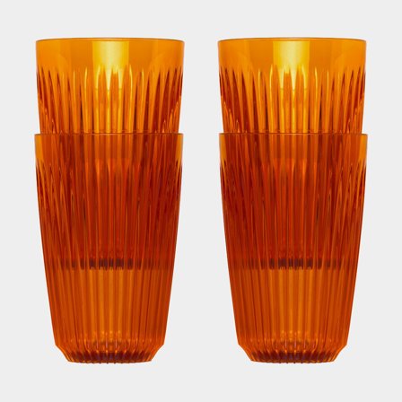 Taza HuskeeRenew 12oz Amber, tritán reciclado, naranja, 35 cl / 350 ml, paquete de 4