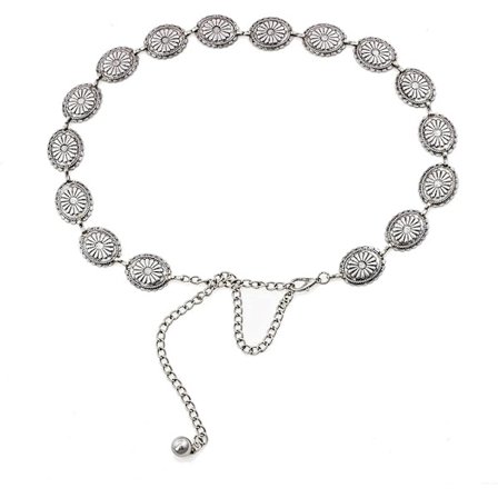 Naisten metalli ketju mekko vyö ontto ulos Daisy villapaita vyö koristeltu laiha vyötärö vyö