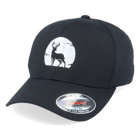 Hunter - Svart flexfit Keps - Deer Silhouette Black Flexfit @ Hatstore