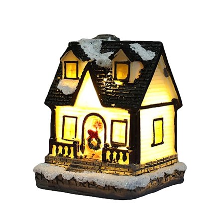 LED Christmas Resin Light House Juldekorationer Resin Christmas Scene Village House Town för julklappar