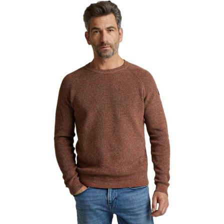 Vanguard, Crewneck cotton mouline chili oil Rood, Heren, Maat:XL