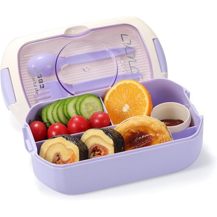 Bento Box Sæt, Bento Box til børn og voksne, genanvendelige madkasser med gaffel, ske (ingen kop)