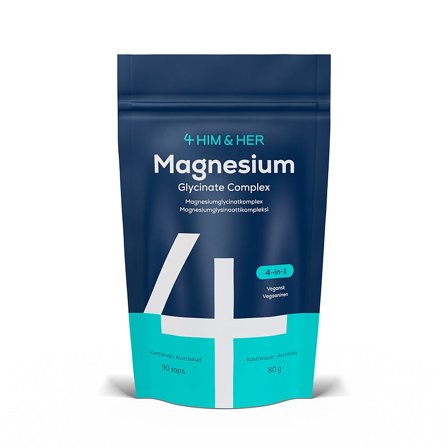 4 HIM & HER Magnesium Glycinate Complex 90 stk., Helse & Madvarer, Mineraler, Multimineraler