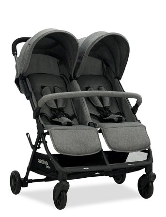 Asalvo Asalvo Twin Stroller Henry, Grey - Grey - 100X 86X 77