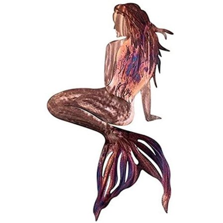 Havfrue Metal Væg Dekoration Rustfrit Stål Havfrue Håndværk til Rustik Have Væg Dekoration - Kobber