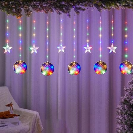 Mordely Eid Mubarak Dekoration Star Moon Led Gardin Garland String