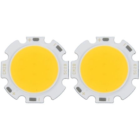 2x 5W Chip Ljus Runda Cob Super Ljus Led Ljus Led Lampor Varma Vita Dc15-17v