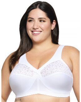 Bomulls-bh utan bygel med Magic Lift-funktion Cotton Support Vit - F95 - Glamorise