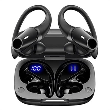 Sports TWS Hörlurar IPX7 med Laddningsfodral T59 - HiFi - Svart