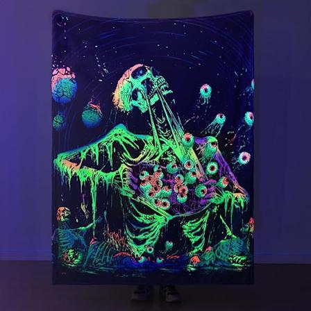 Halloween-teppe - Plysj Halloween-teppe - Koselig flanell grå Halloween-dekorasjon for fest sofa seng stue 50"x60"" Stil 14"
