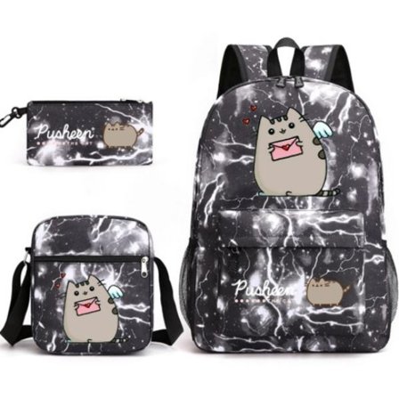 Pusheen 3-osainen setti reppu Mochila lasten laukut kapasiteetilla