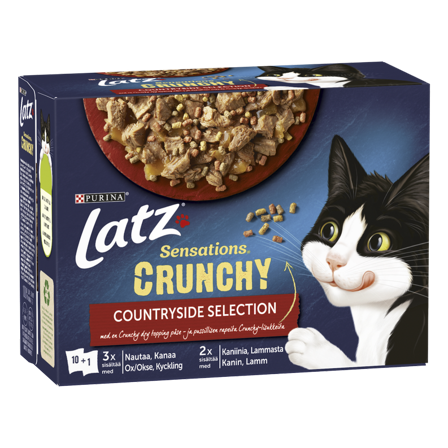 Purina Latz - Latz Sensations Crunchy Countryside i gelé 10x85 g - Katt - Kattefôr & kattemat - Våtfôr og våtmat - ZOO.no