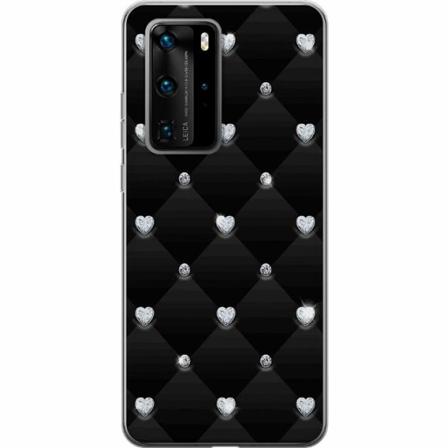 Huawei P40 Pro Genomskinligt Skal Diamant Hjärta
