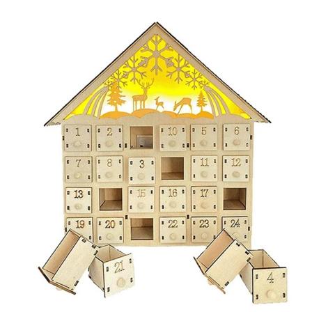 Jul Træ Ferie Dekoration LED Lys 24 Dage Countdown Advent Kalender Ornamenter