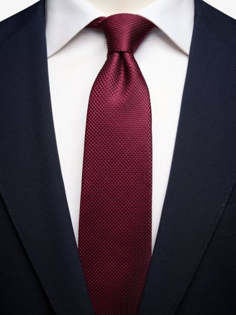 John Henric Men's Burgunderrote Strukturkrawatte Size 7,5