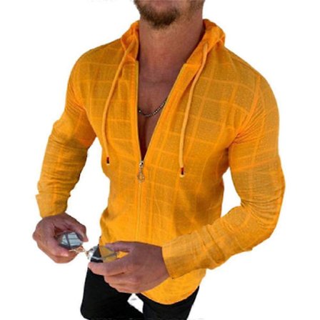 Tynd Sports Zip Up Hættetrøje Mænd Langærmet Hættetrøje Casual Slim Top