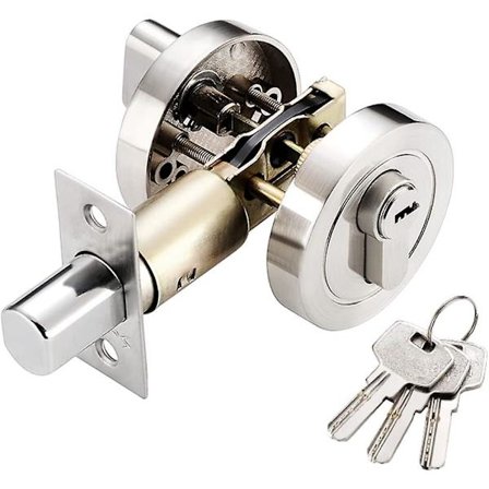 Enkel Cylinder Fallås, Rund Fallåslås med Nycklar, Moderna Dörrlås, Rostfritt Stål Fallås, Osynligt Dörrlås för Ytterdörr, En db