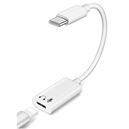 USB-C till Lightning Hörlursadapter för 15 Pro Max, Typ C Hane till Lightning Hona