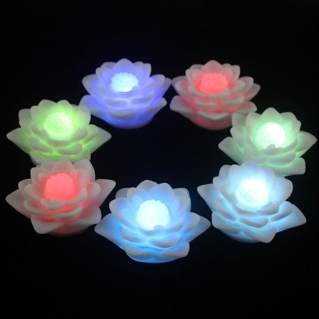 3-osainen Wish lootuslamppu / romanttiset värikkäät lootusvalot / pieni LED-yövalo