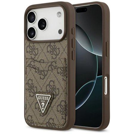 Guess 4G Nauble Card Triangle Case for iPhone 17 Pro - ruskea