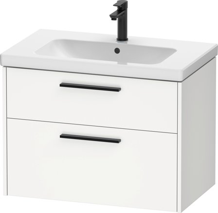 Duravit D-Code Servantskap 2 skuffer Matt hvit, diamant svart, Baderom
