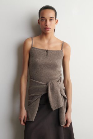 COS Women's Cashmere Tank Top in Brown