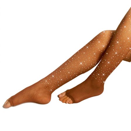 Profesjonell Latin Dans Diamant Strømpebukse Kvinner Sexy Åpen Tå Fiskenett Strømpebukse