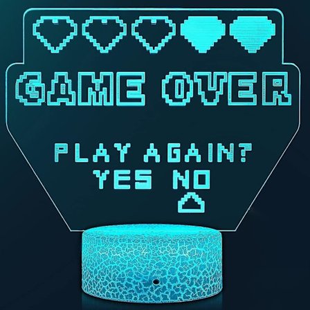 Gamer Zone 16 färger växlande touch & fjärrkontroll Gamepad Controller Grafisk Videospel Gamer Present 3d Illusion Lamp För Mendark blå