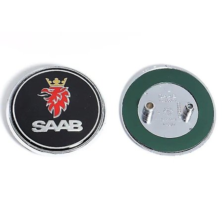 68mm 2 3-stifts Saab Bil Främre Motorhuv Emblem Baklucka Stötfångare Badge Kompatibel med Saab 9 3 9 5 9-3 9-5 Saab Emblem Dekal Tillbehör Yalo