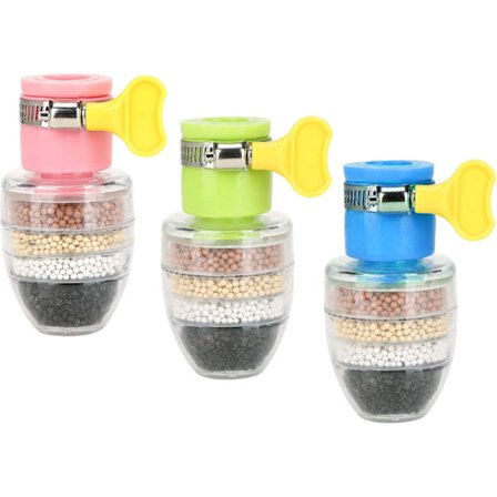 3-pack Mini Kran Vattenfilter 6-lagers Aktivt Kol Patron Kök Vattenfilter Kran Booster Dusch