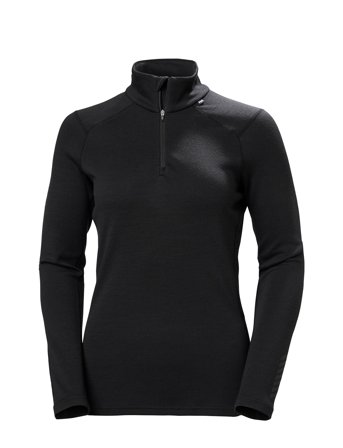 W Lifa Merino Midw 1/2 Zip Black Helly Hansen