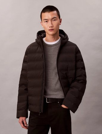 Calvin Klein Ls Packable Embossed Logo Quilte - Black - S